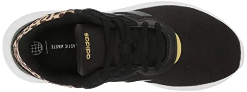 adidas Women's QT Racer 3.0 Running Shoe, Core Black/Core Black/Gold Metallic, 7.5