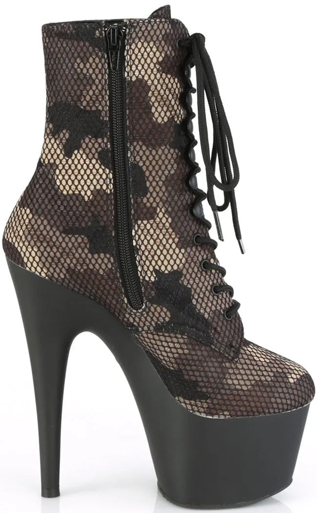 ADORE-1020CM Green Camo Ankle Boots [In Stock]