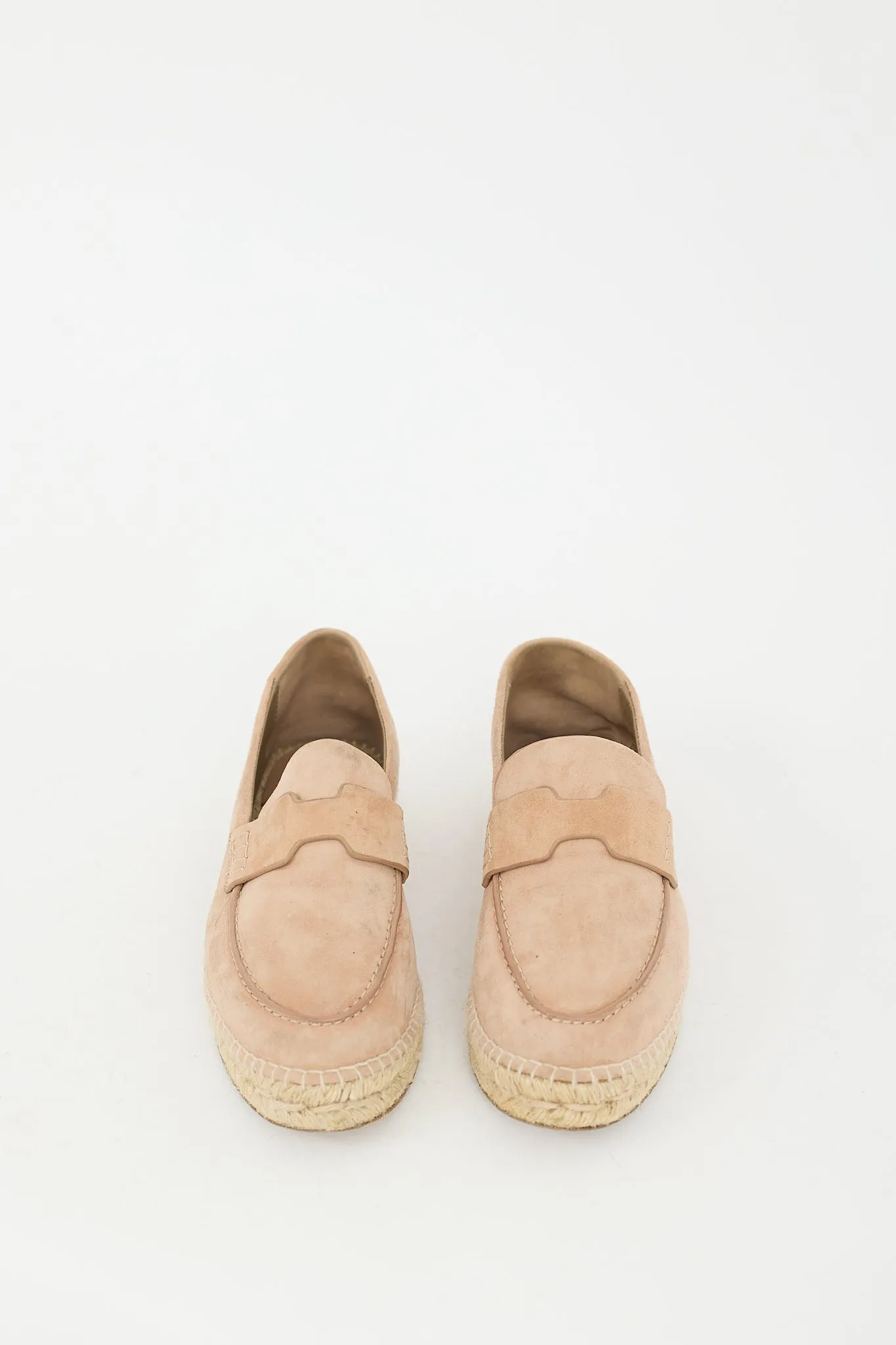 Beige Suede Loafer Espadrille