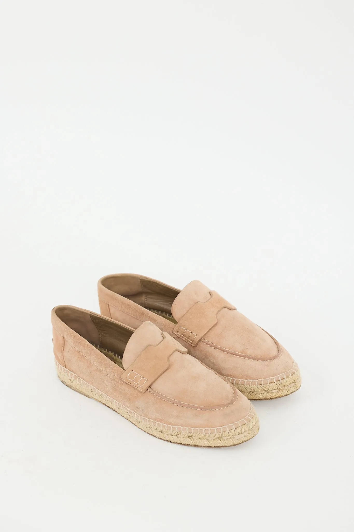 Beige Suede Loafer Espadrille