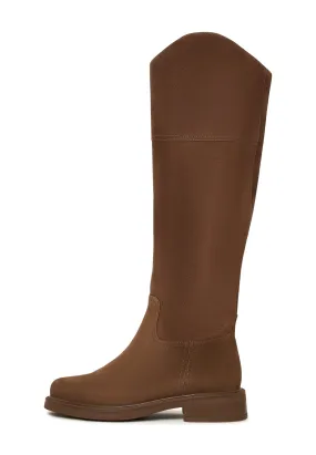 Casual Block Heeled Boots - Brown