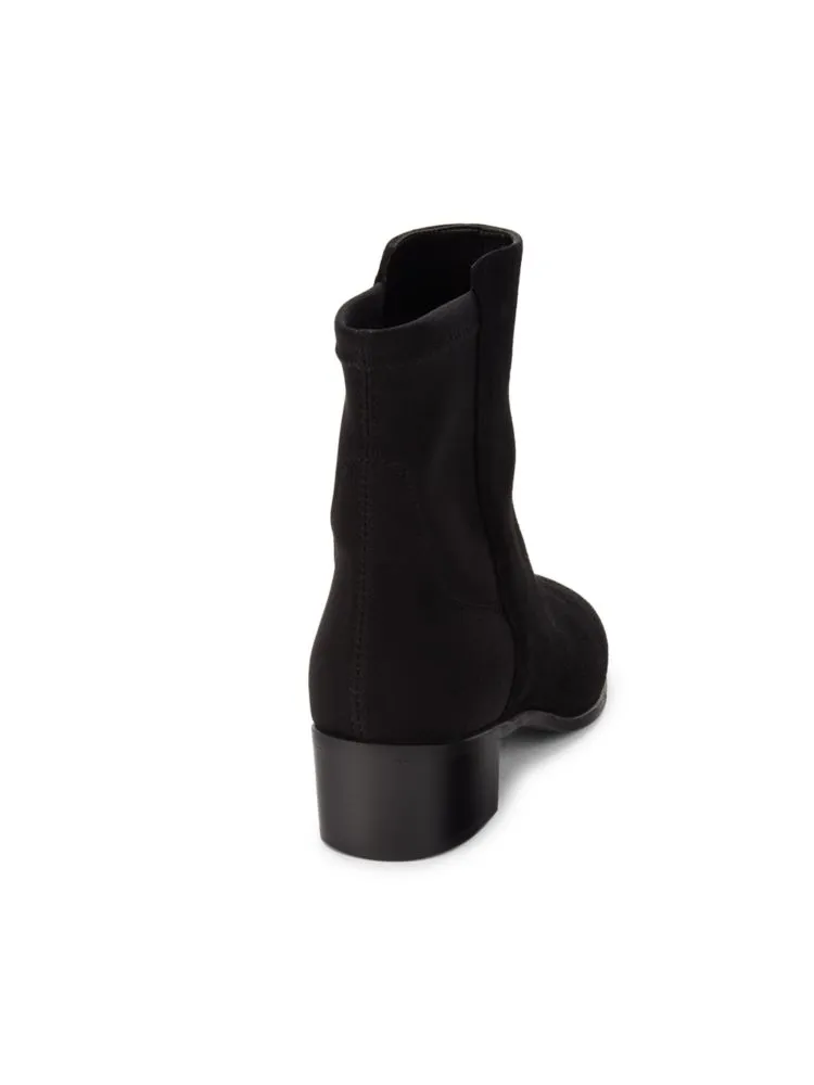 City Stuart Weitzman Suede Heeled Ankle Boots, Black