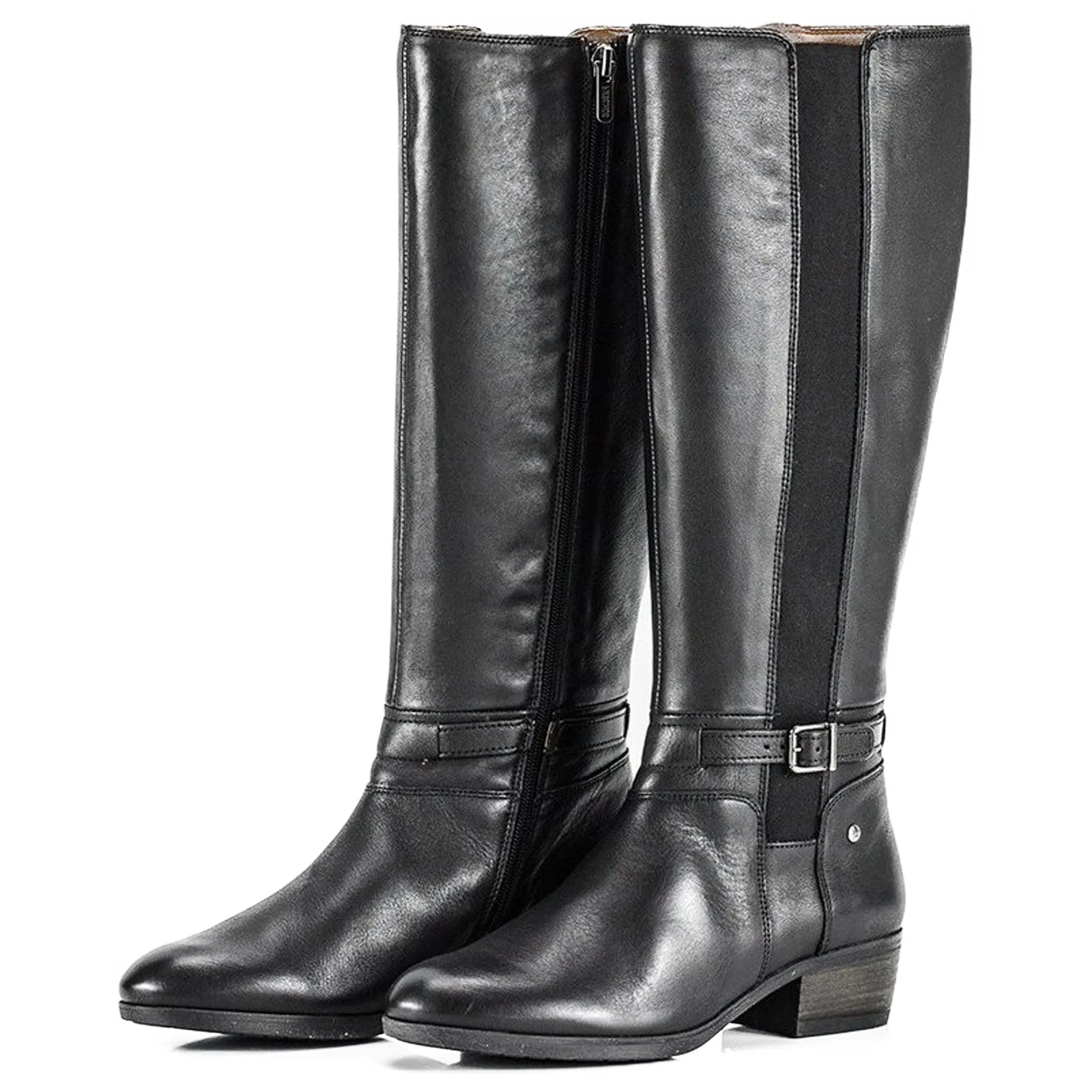 Daroca Calfskin Leather Women's Zip Up Knee High Boots