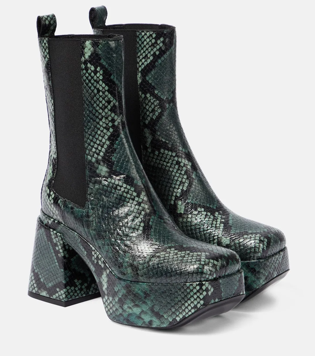 Dorothee Schumacher Snake Print Leather Chelsea Boots, Multicolor