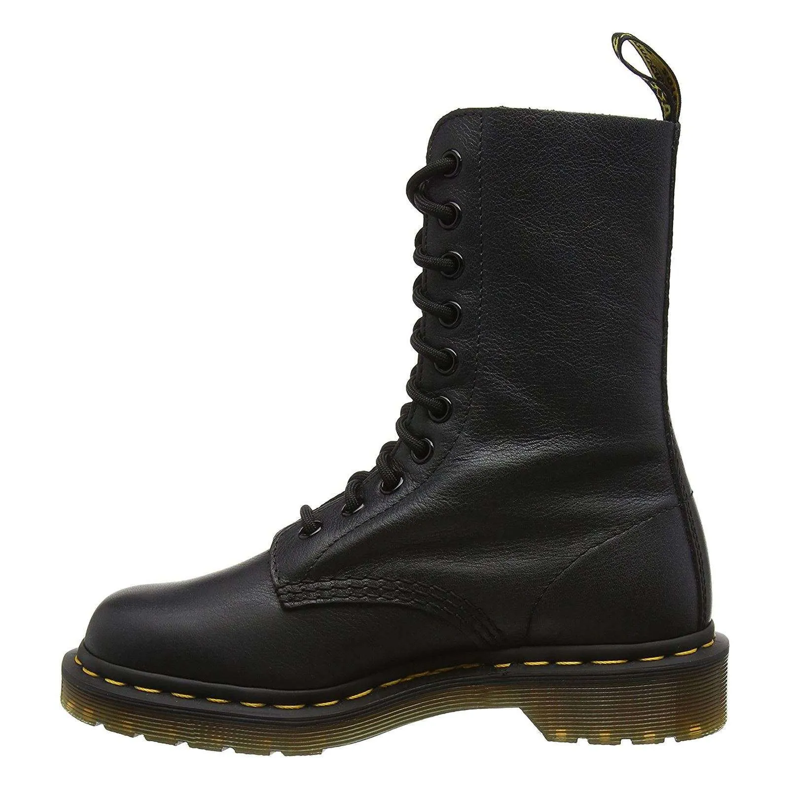 Dr. Martens 1490 10-Eyelet Black Women's High Top Leather Combat Boots - UK 4