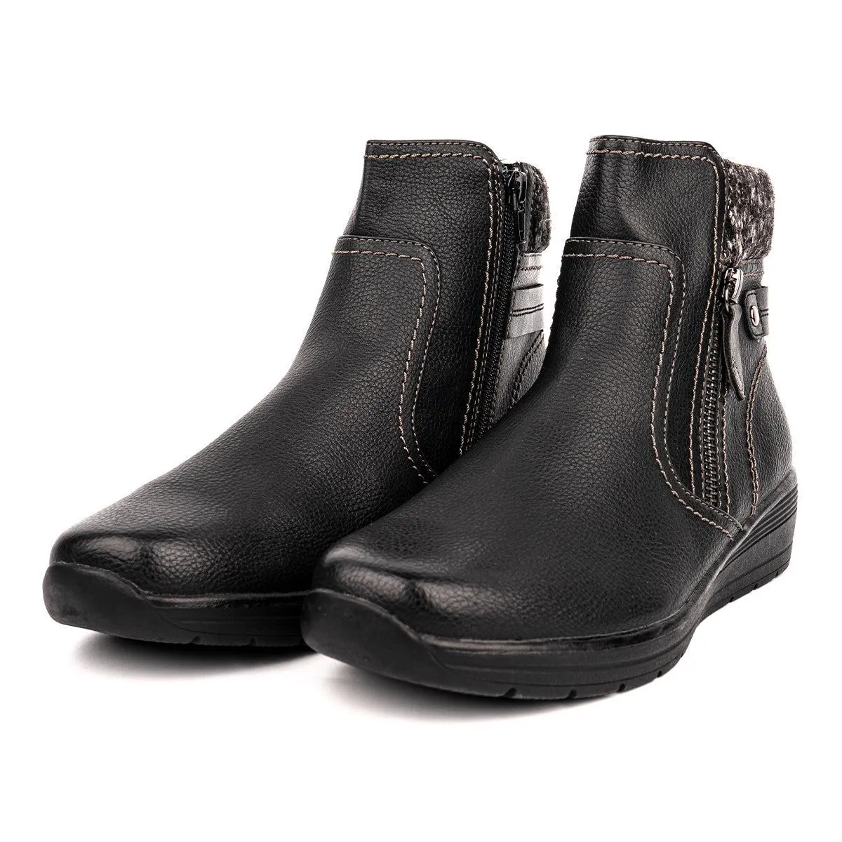 Easy Street Ankle Boots Leather Black Colour For Women