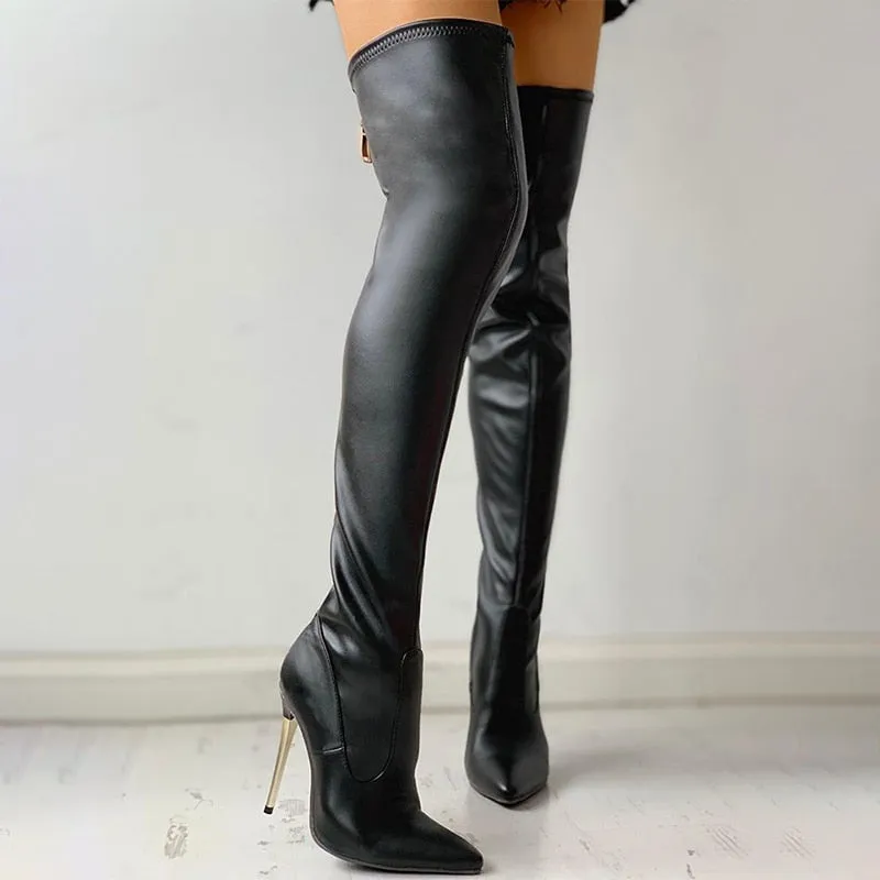 Funki Buys | Boots | Women's Above Knee High Stiletto Boots