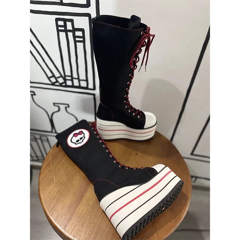 Funki Buys | Boots | Women's Canvas Platform Wedge Sneakers