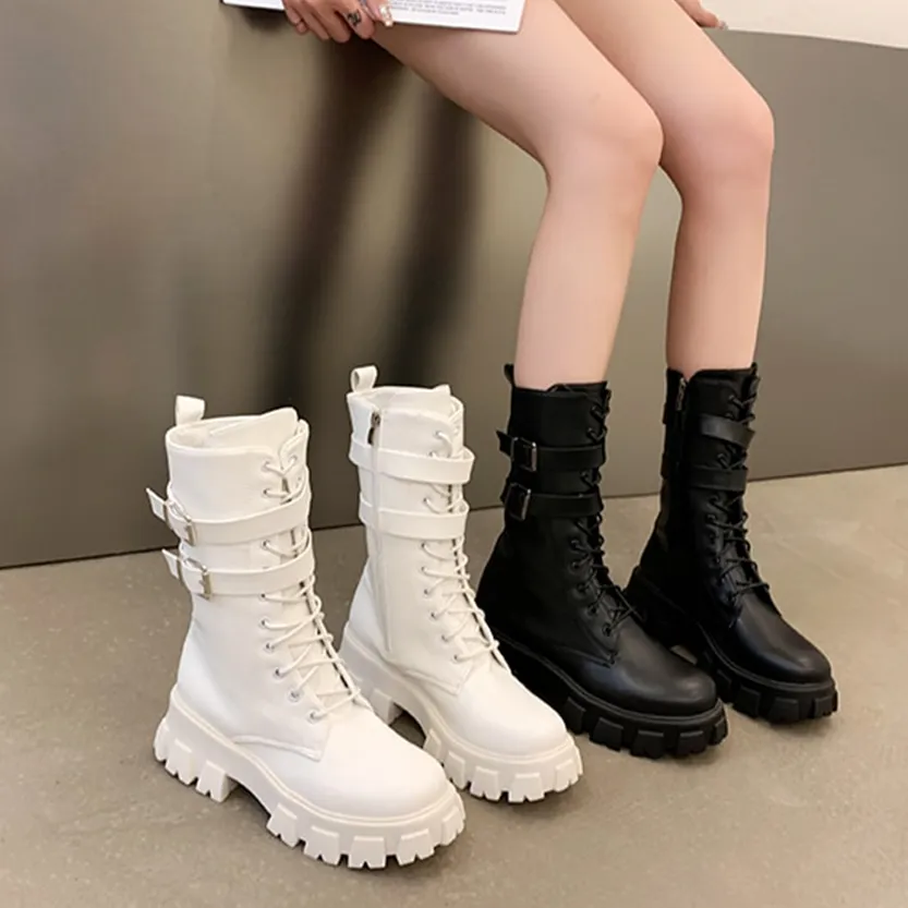 Funki Buys | Boots | Women's Chunky Motorcycle Punk Boots