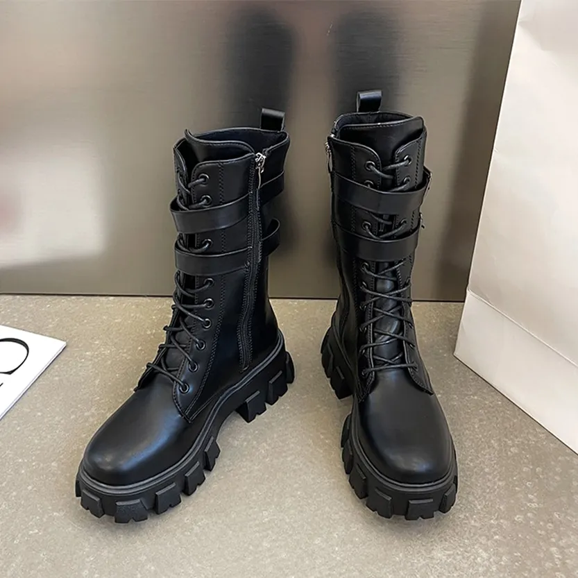 Funki Buys | Boots | Women's Chunky Motorcycle Punk Boots