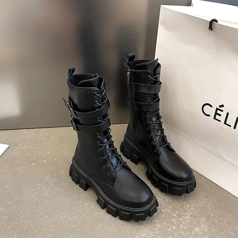 Funki Buys | Boots | Women's Chunky Motorcycle Punk Boots