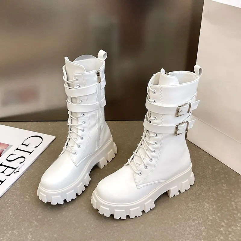 Funki Buys | Boots | Women's Chunky Motorcycle Punk Boots