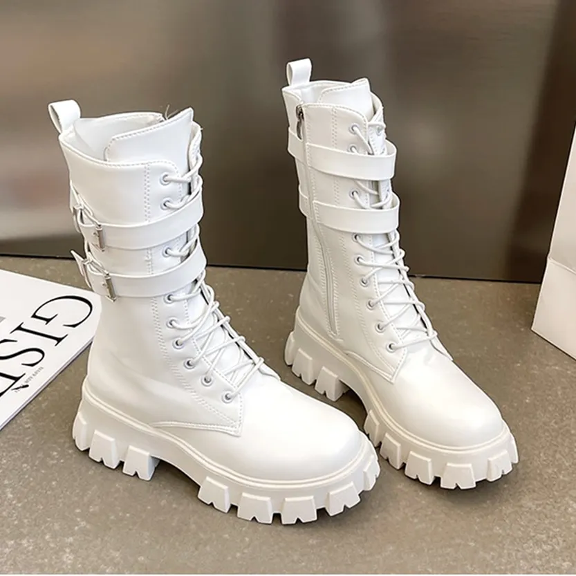 Funki Buys | Boots | Women's Chunky Motorcycle Punk Boots