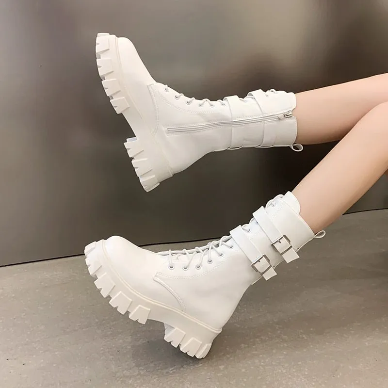 Funki Buys | Boots | Women's Chunky Motorcycle Punk Boots