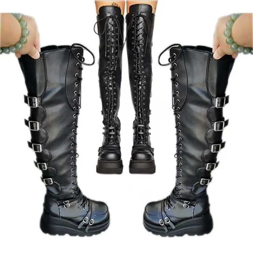 Funki Buys | Boots | Women's Gothic Over Knee Platform Boots