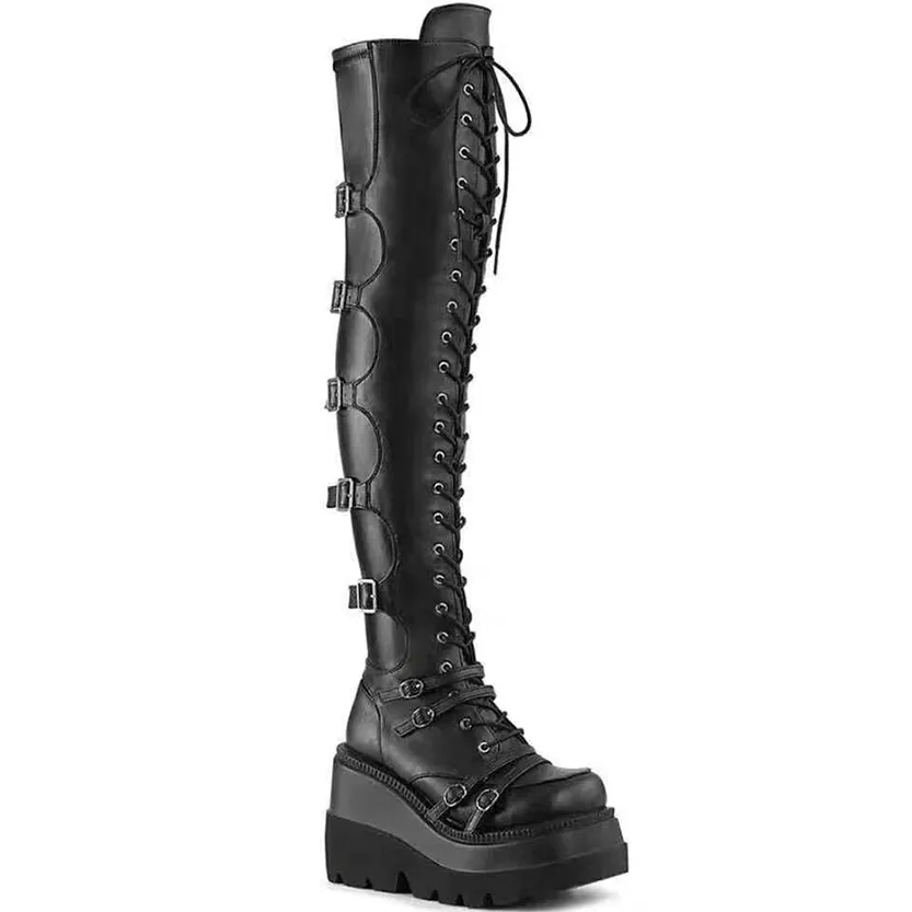 Funki Buys | Boots | Women's Gothic Over Knee Platform Boots