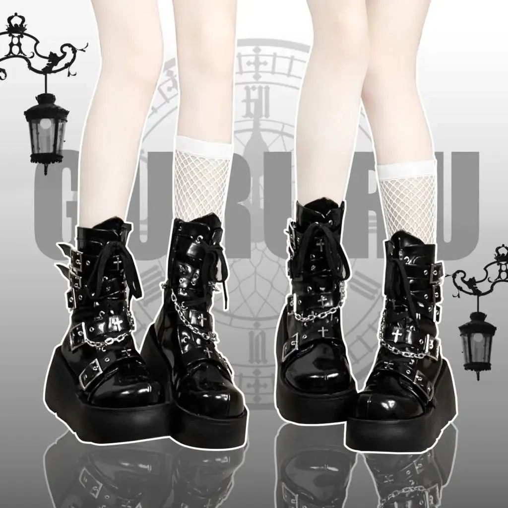 Funki Buys | Boots | Women's Gothic Platform Wedge Boots