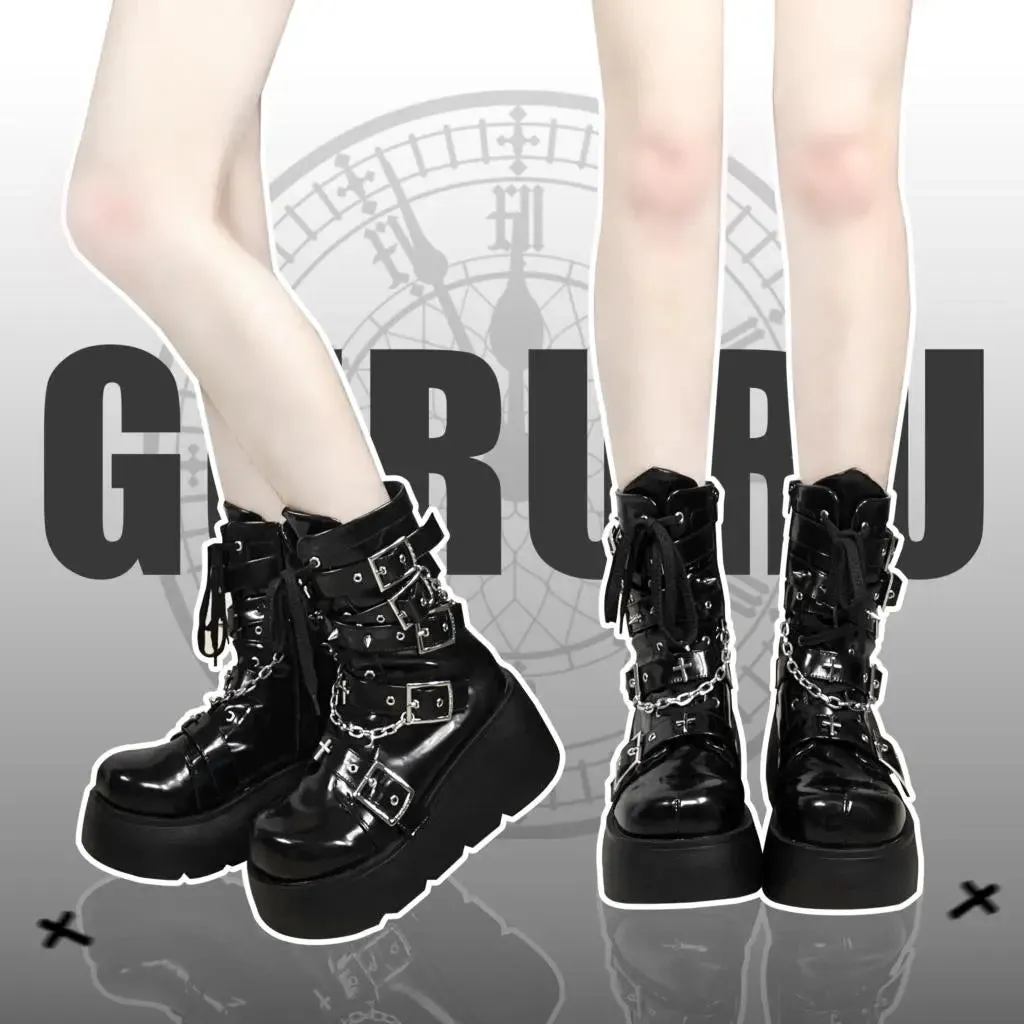 Funki Buys | Boots | Women's Gothic Platform Wedge Boots