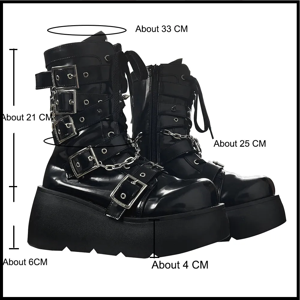 Funki Buys | Boots | Women's Gothic Platform Wedge Boots