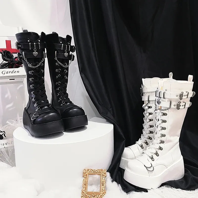 Funki Buys | Boots | Women's Gothic Platform Wedge Boots