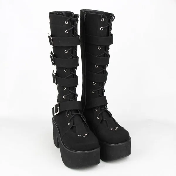 Funki Buys | Boots | Women's Gothic Punk 4 Strap Platform Boot