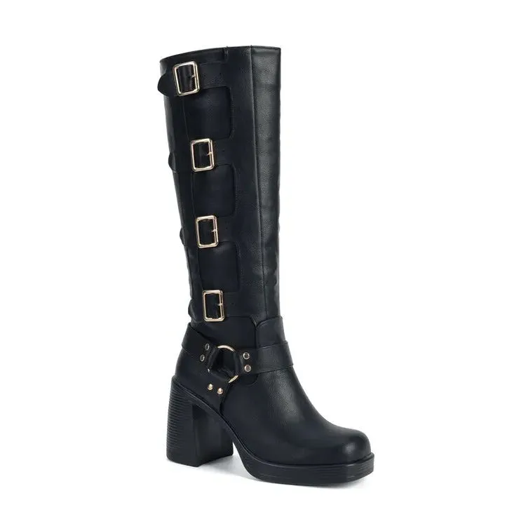 Funki Buys | Boots | Women's Gothic Punk Multi-Buckle Boots