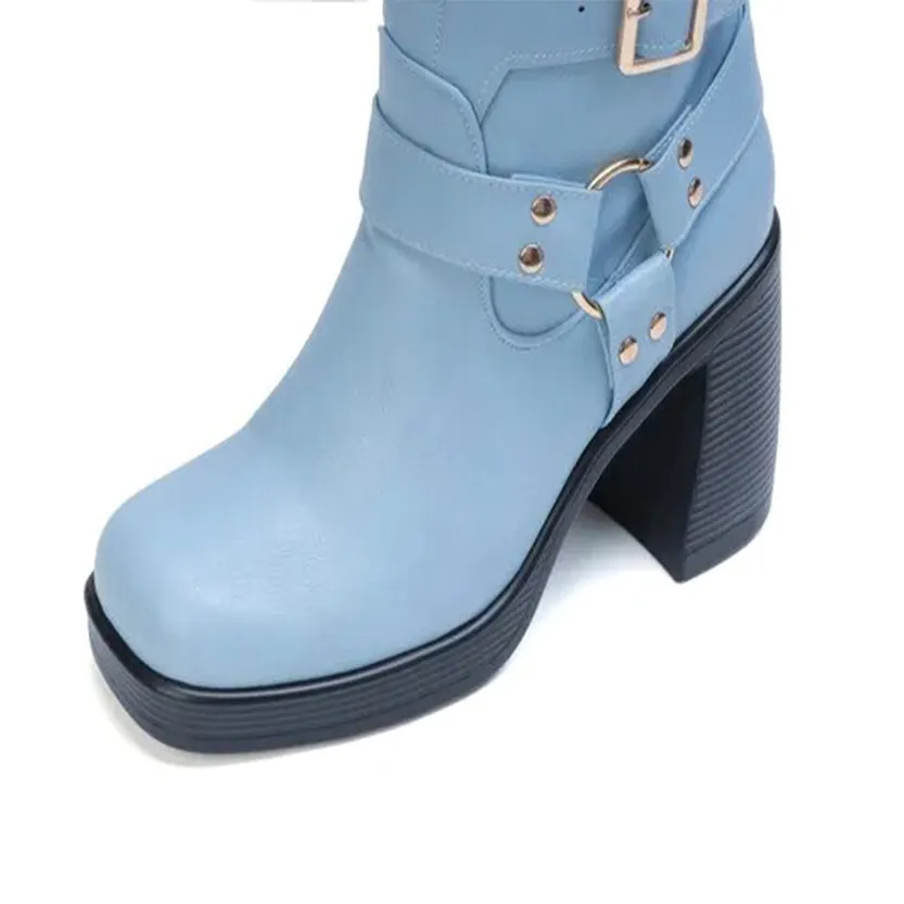 Funki Buys | Boots | Women's Gothic Punk Multi-Buckle Boots