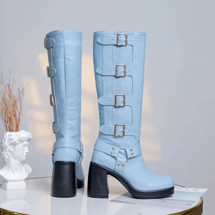 Funki Buys | Boots | Women's Gothic Punk Multi-Buckle Boots