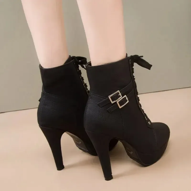 Funki Buys | Boots | Women's High Heel Platform Ankle Boots