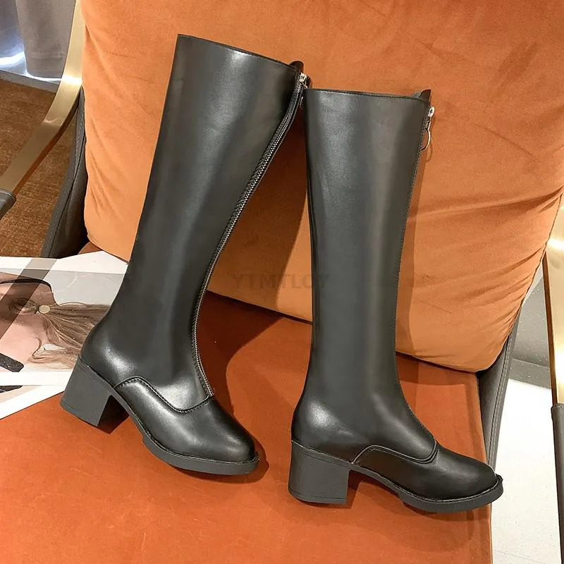 Funki Buys | Boots | Women's Knee High Front Zip Riding Boots