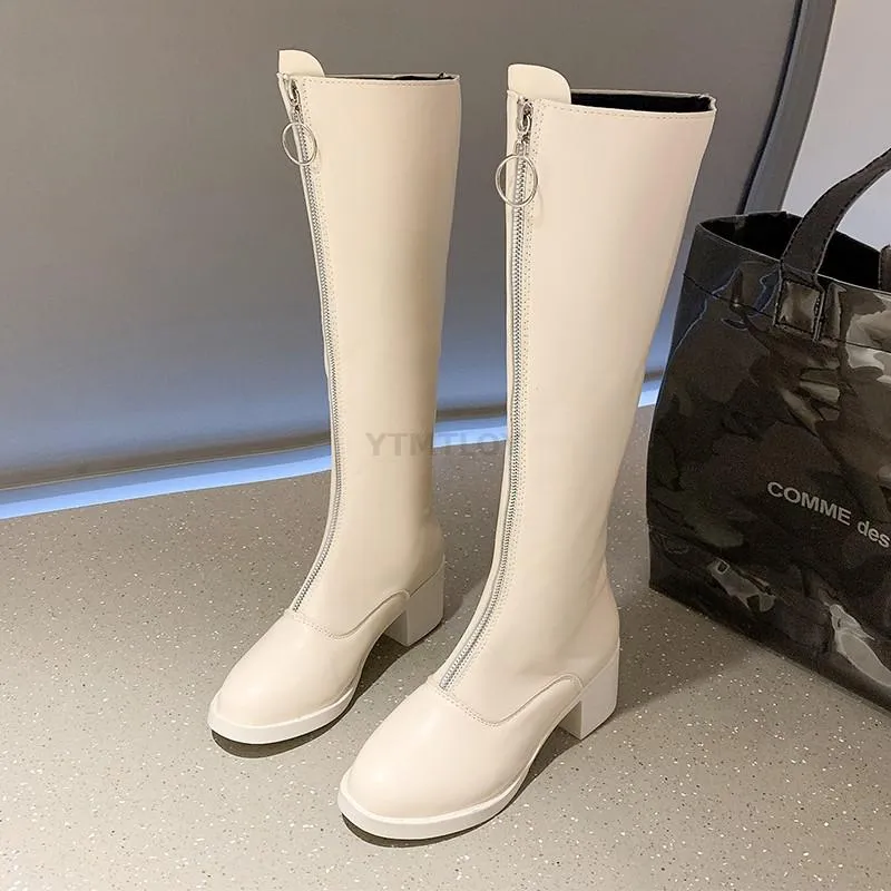 Funki Buys | Boots | Women's Knee High Front Zip Riding Boots