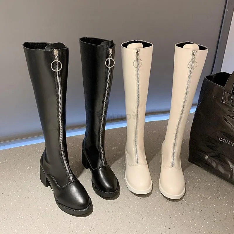 Funki Buys | Boots | Women's Knee High Front Zip Riding Boots