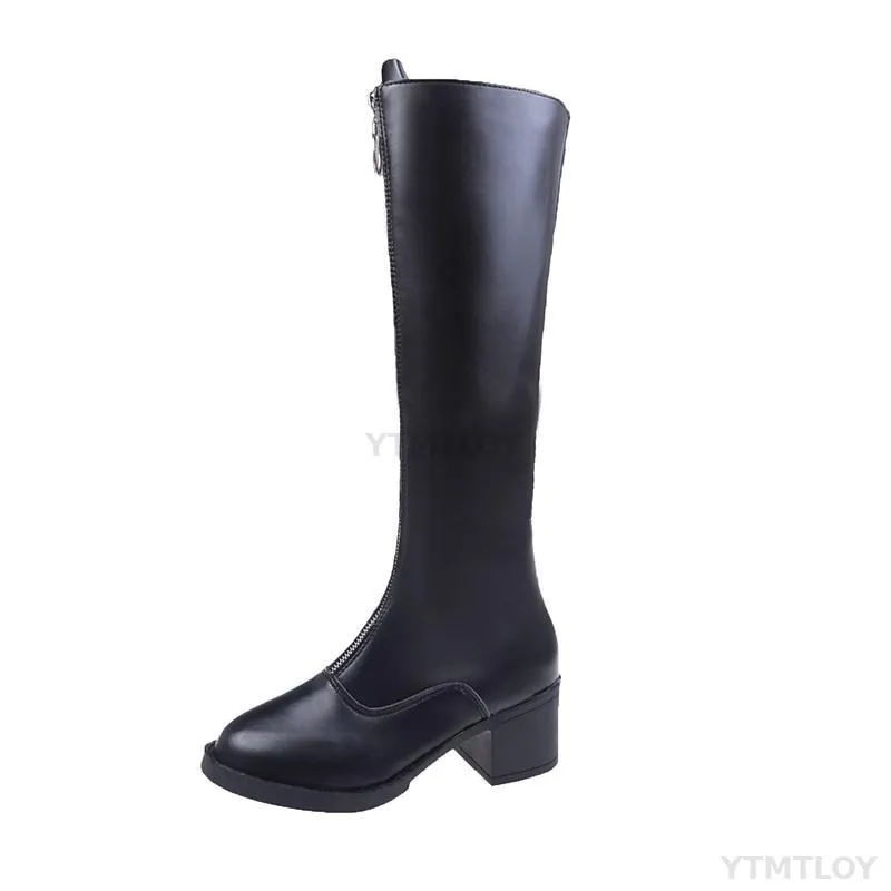 Funki Buys | Boots | Women's Knee High Front Zip Riding Boots