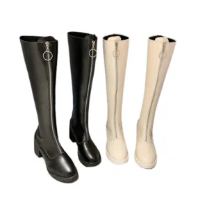 Funki Buys | Boots | Women's Knee High Front Zip Riding Boots