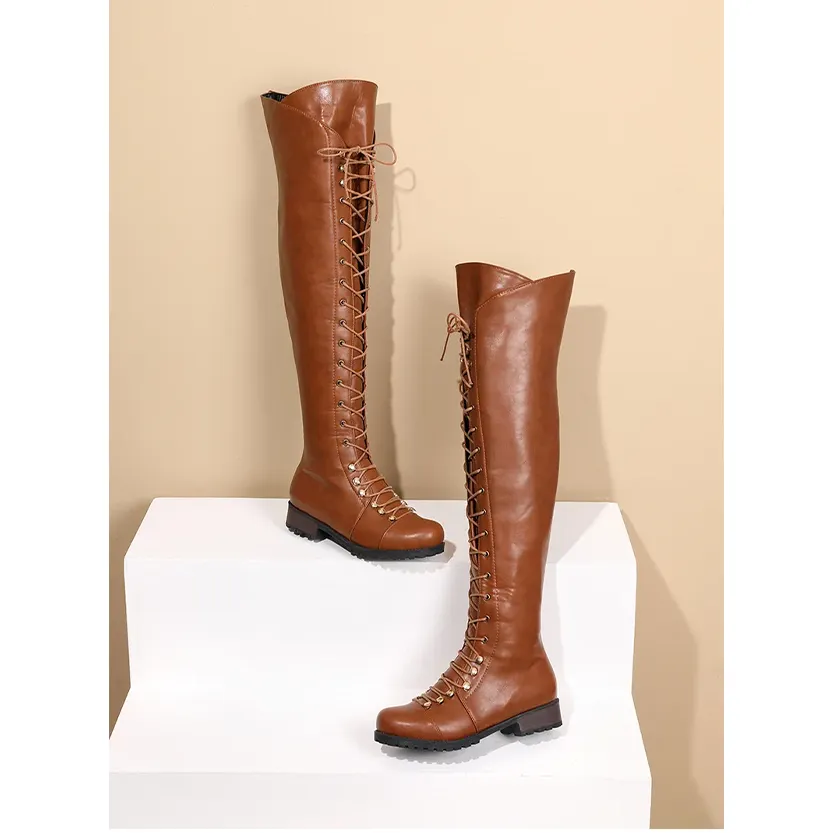 Funki Buys | Boots | Women's Leather Fleece Lace Up Boots