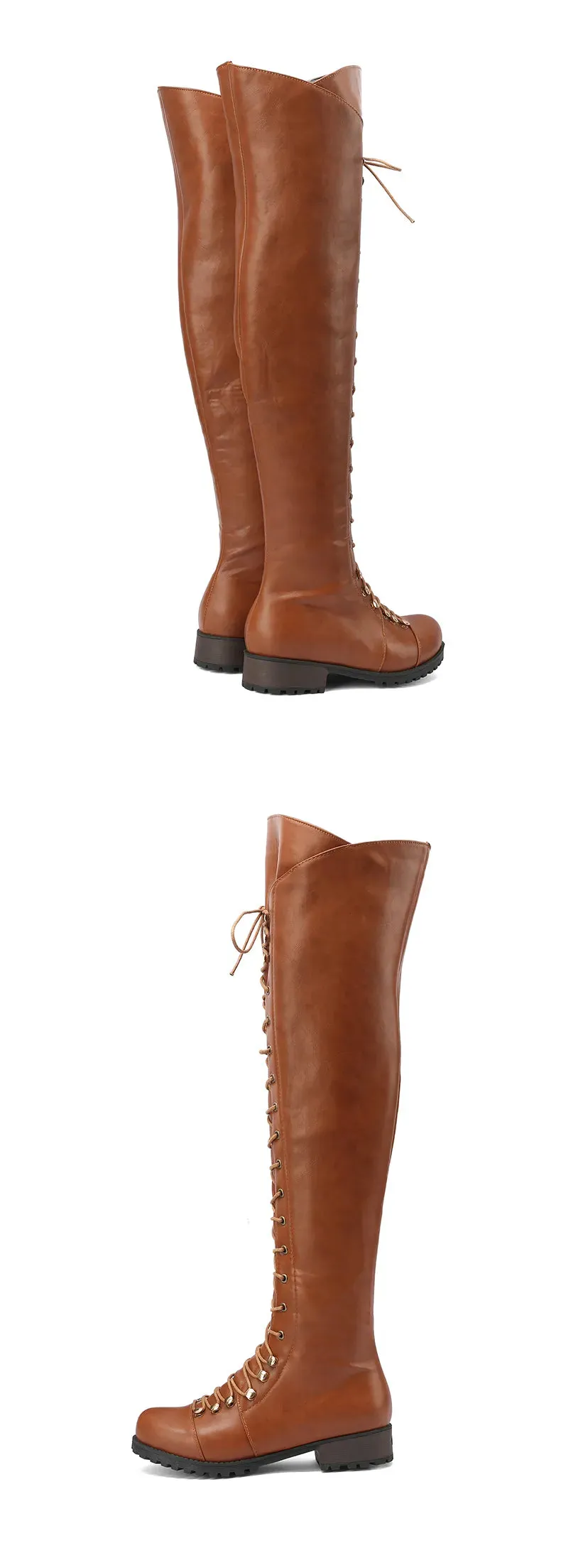 Funki Buys | Boots | Women's Leather Fleece Lace Up Boots