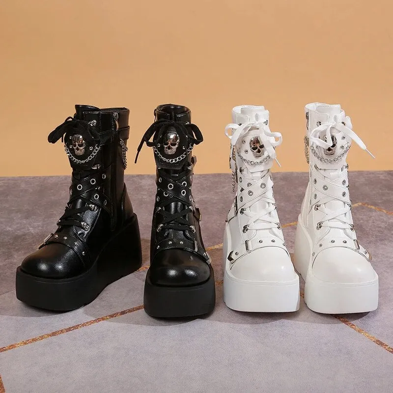 Funki Buys | Boots | Women's Multi Strap Gothic Platform Boots