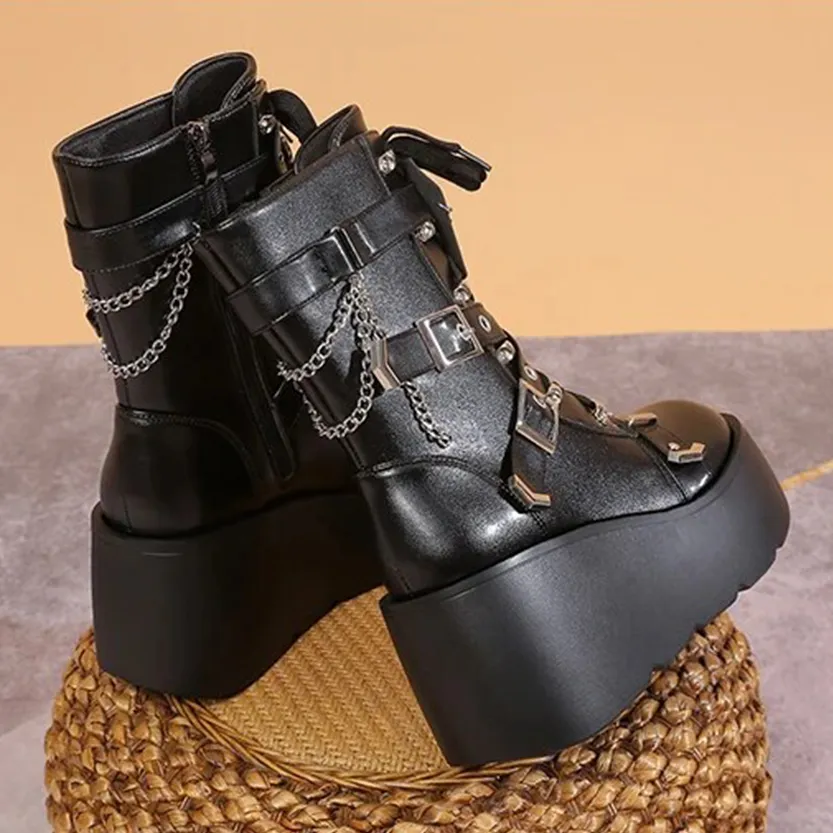 Funki Buys | Boots | Women's Multi Strap Gothic Platform Boots