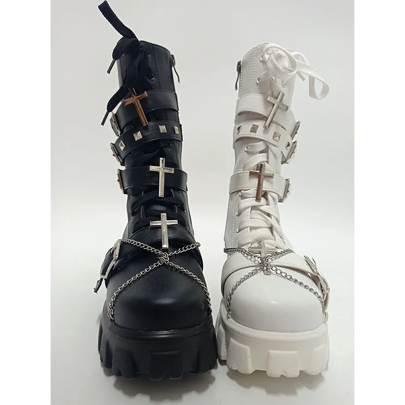 Funki Buys | Boots | Women's New Gothic Style Platform Boots