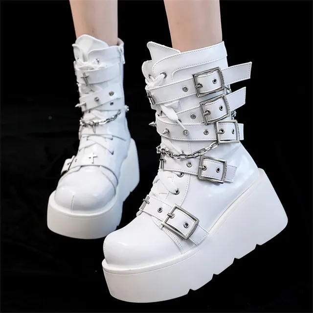 Funki Buys | Boots | Women's New Gothic Style Platform Boots