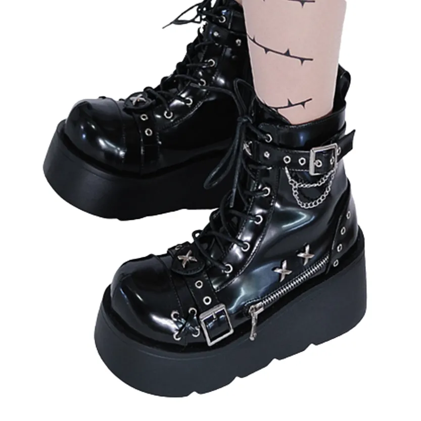 Funki Buys | Boots | Women's New Gothic Style Platform Boots