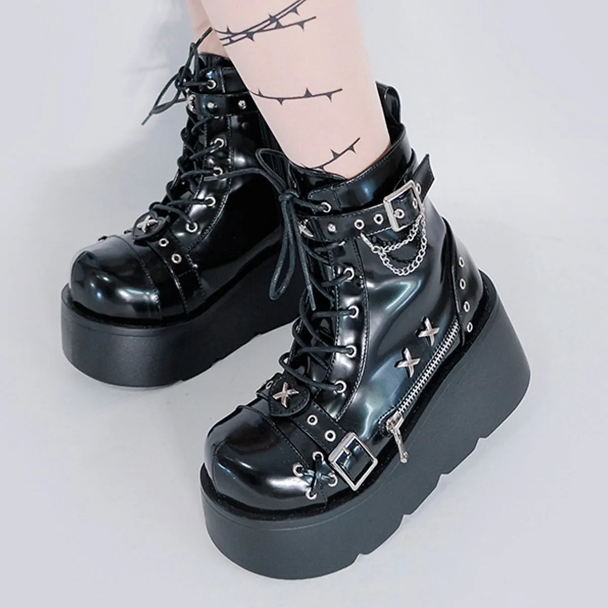 Funki Buys | Boots | Women's New Gothic Style Platform Boots