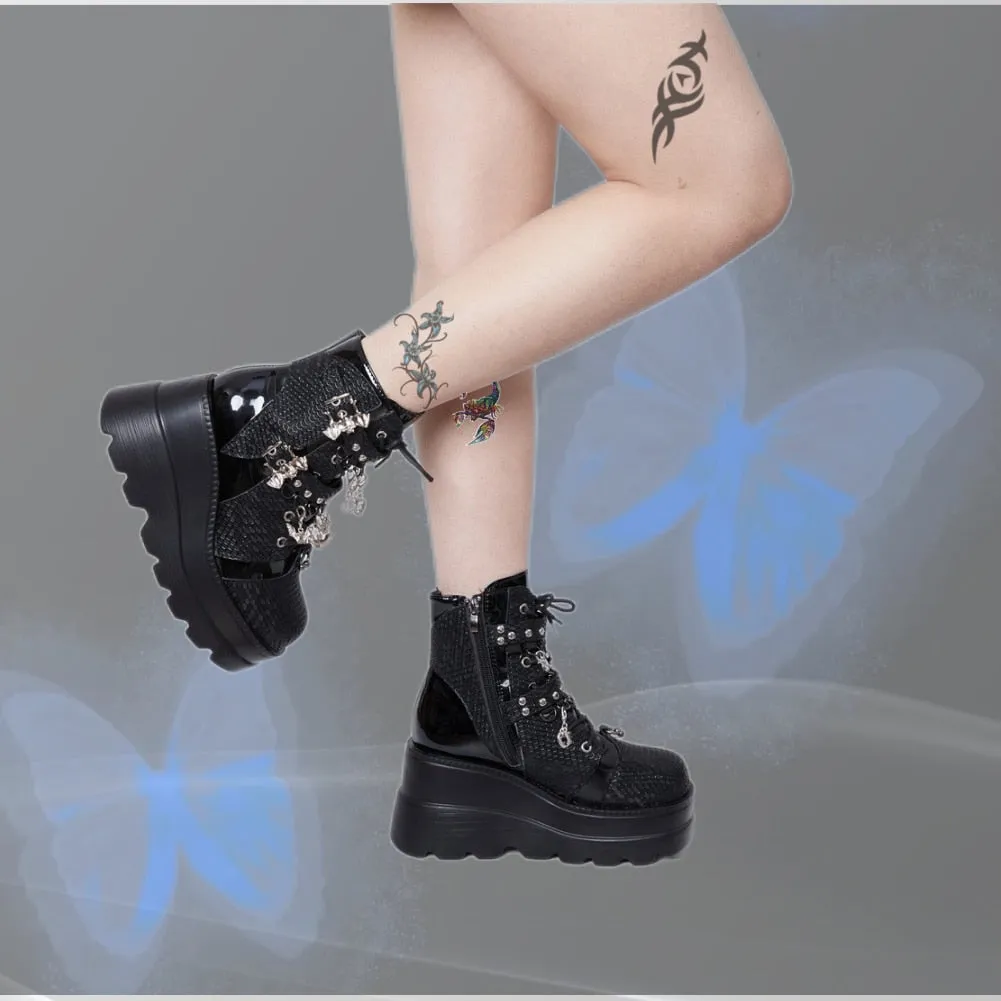 Funki Buys | Boots | Women's New Gothic Style Platform Boots