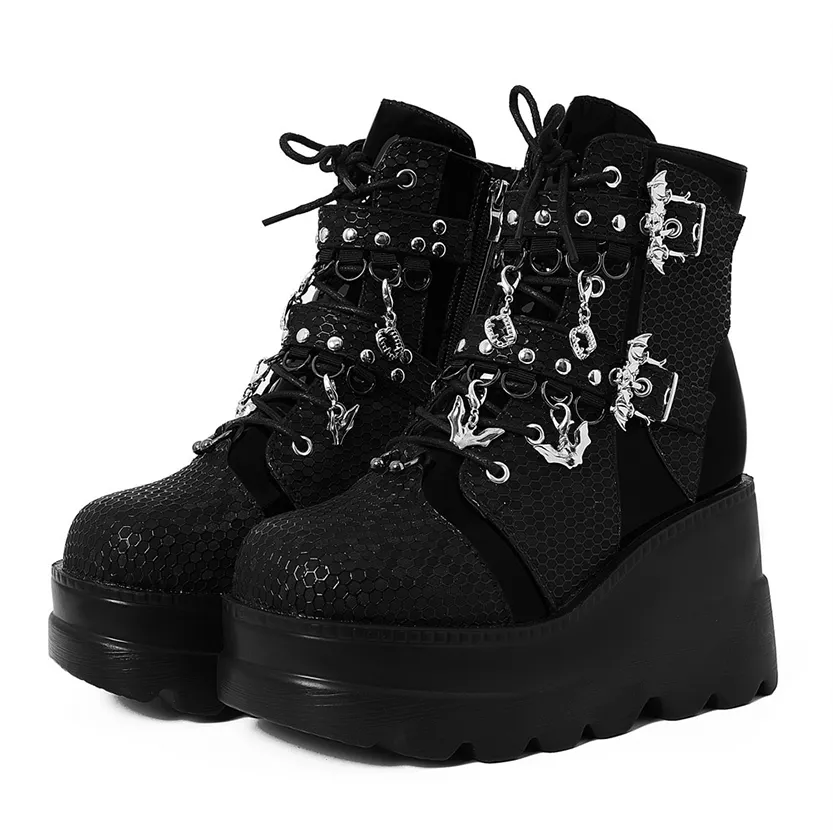 Funki Buys | Boots | Women's New Gothic Style Platform Boots