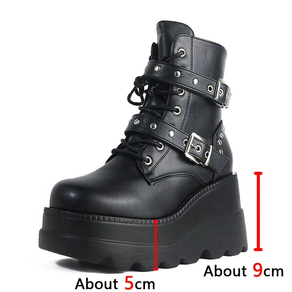 Funki Buys | Boots | Women's New Gothic Style Platform Boots