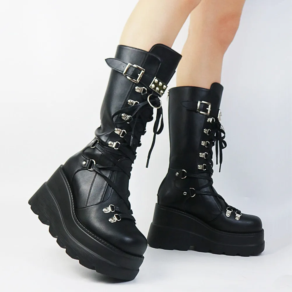 Funki Buys | Boots | Women's New Gothic Style Platform Boots