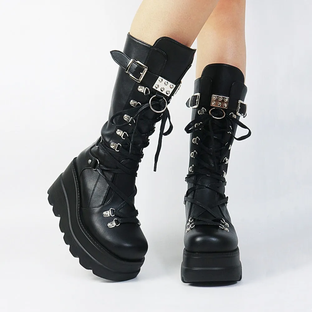 Funki Buys | Boots | Women's New Gothic Style Platform Boots