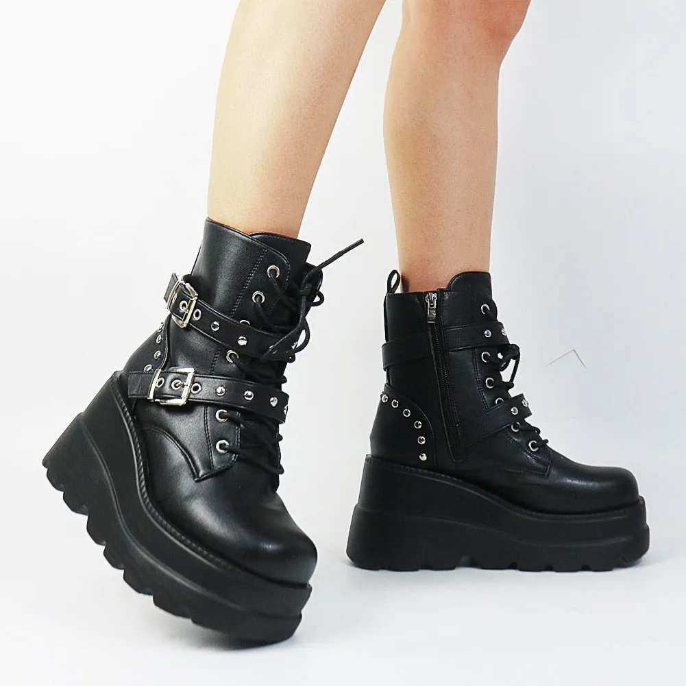 Funki Buys | Boots | Women's New Gothic Style Platform Boots