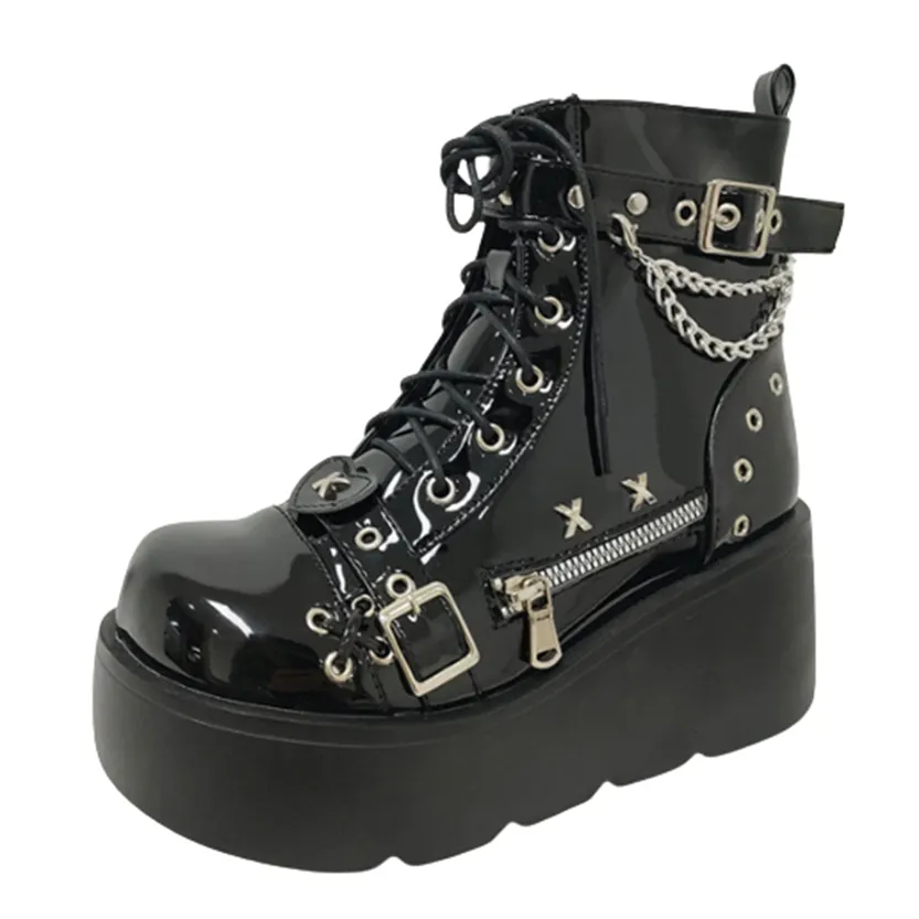 Funki Buys | Boots | Women's New Gothic Style Platform Boots