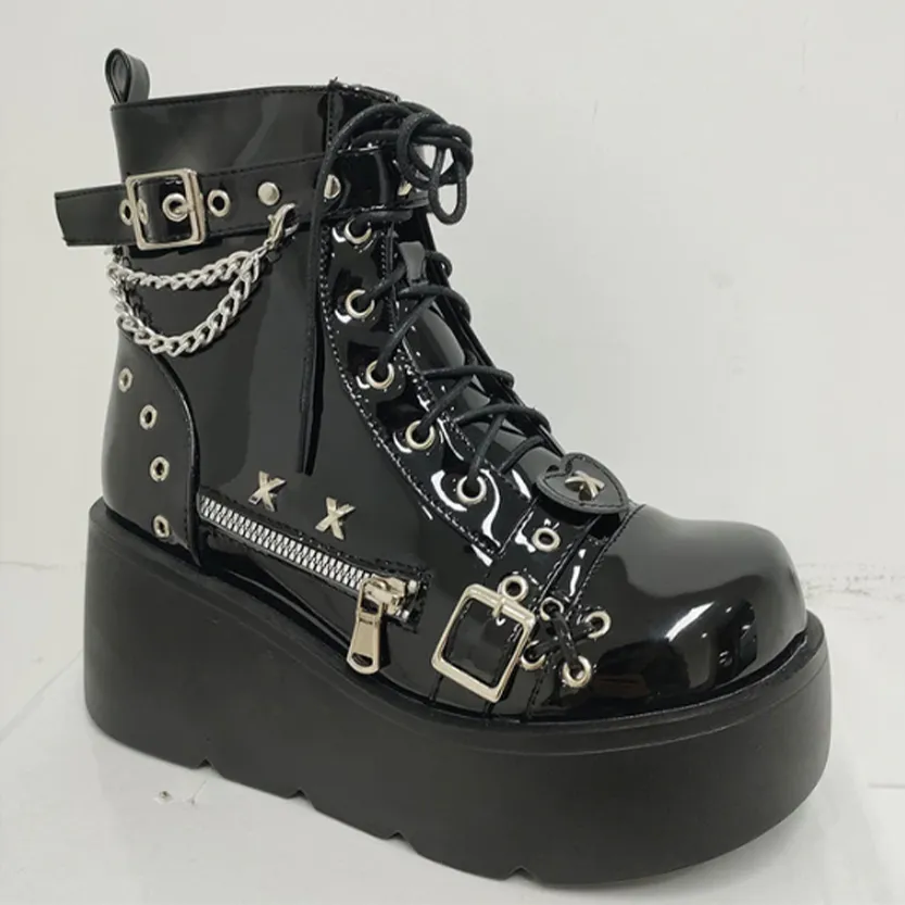 Funki Buys | Boots | Women's New Gothic Style Platform Boots